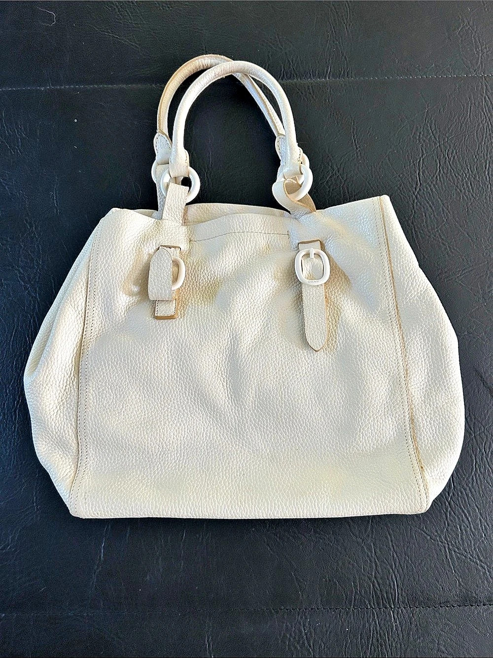 DKNY Textured Tote in White